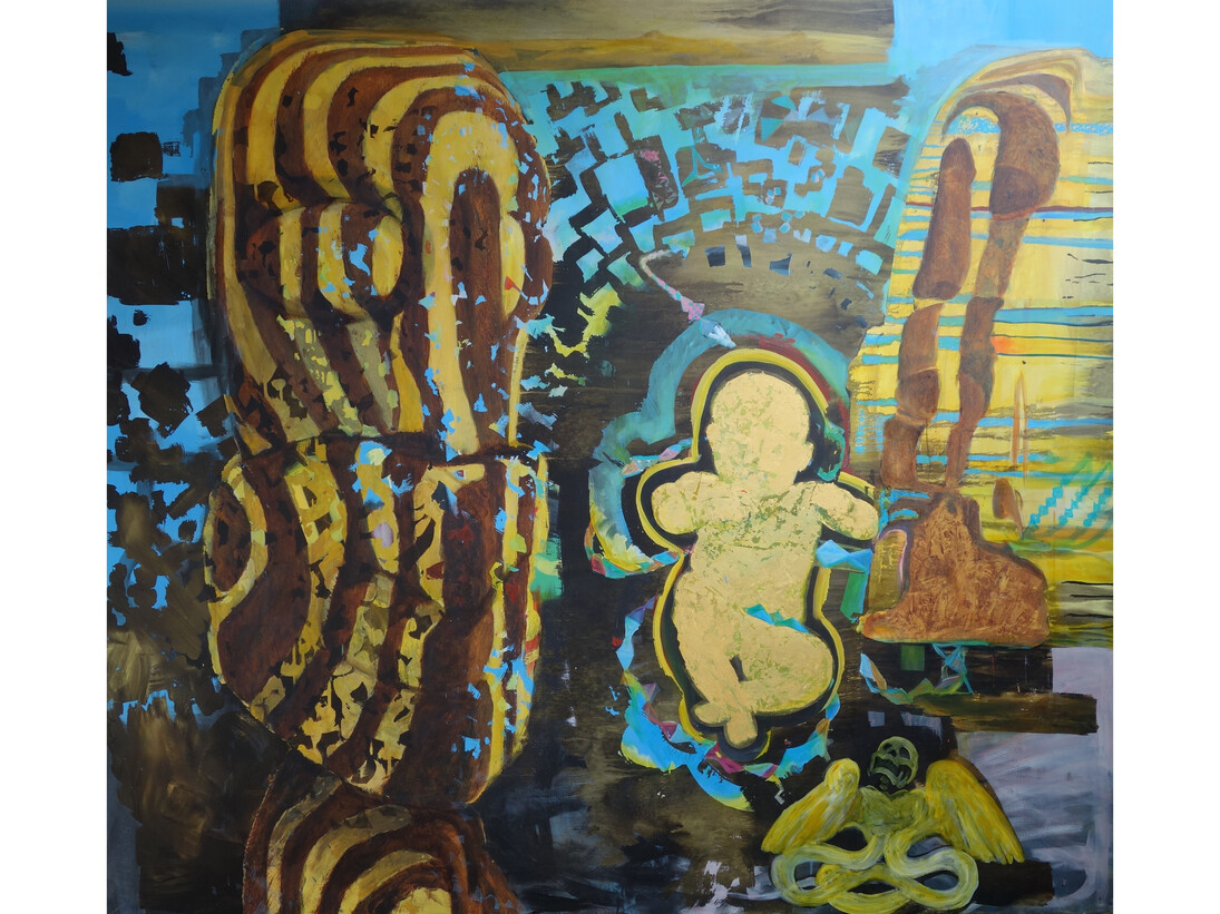Jimmy James Kouratoras, Ruaumoko Dream, Mixed Media on Paper, 45" x 45"