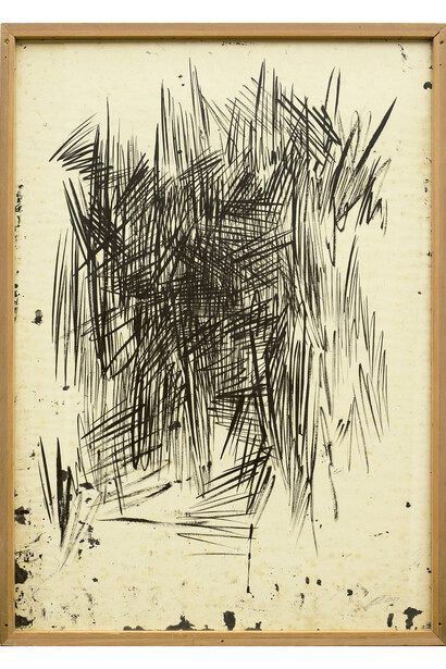 Roman Opalka, Etude sur le mouvement, 1959-1960, Tempera and ink on paper, 34 7/8 x 25 x 1 inches (88.6 x 63.5 x 2.6 cm). Photo Credit: Vincent Lespinasse
