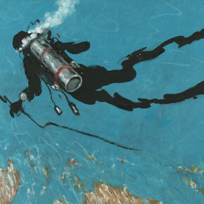 Julio Larraz, La Pesca de la Langosta, 2011, Oil on Canvas, 60 x 72 in