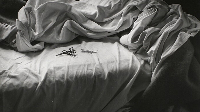 Imogen Cunningham (1883-1976), The Unmade BED, 1957, gelatin silver mount board, printed c. 1957, 8.625 X 11.5in