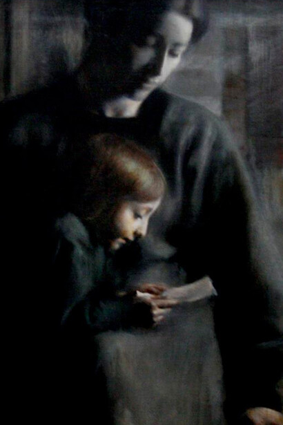 Giacomo Balla, "Affetti", dettaglio del trittico, 1910, Galleria Nazionale di Roma, Italia