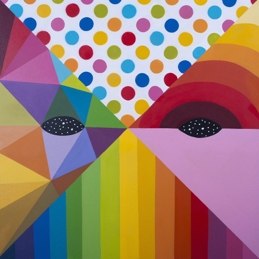 Okuda, Skull Mutations I, 2017. Courtesy of StolenSpace Gallery