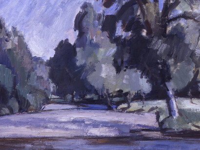 Samuel John Peploe, Trees at Cassis, c. 1913, oil on board © The Fleming Wyfold Art Foundation