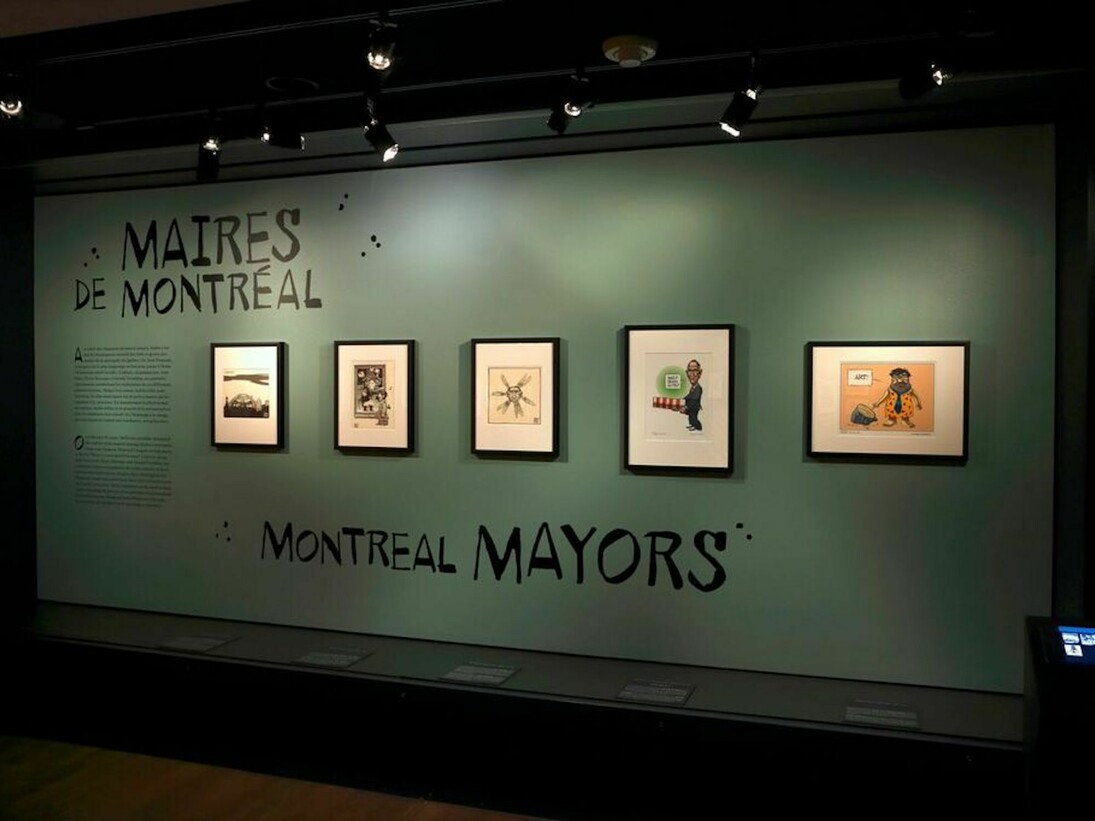 Aislin: 50 Years of Cartoons, Exhibition view. Courtesy of McCord Museum
