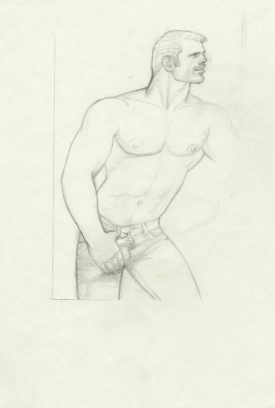 Tom of Finland, Untitled, c. 1981, graphite on paper, 29.2 x 21 cm, (MA-FINLT-00019), Copyright Tom of Finland ® Foundation