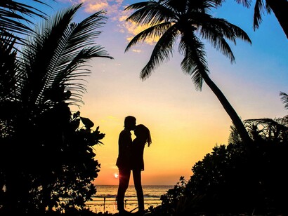 Almas gêmeas na praia