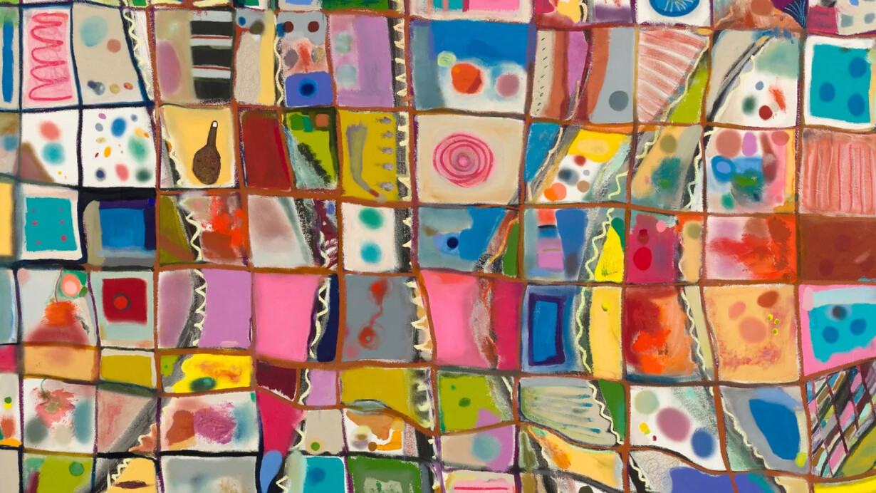 Uman, Grid painting #9 (detail), 2025. Courtesy of Nicola Vassell Gallery