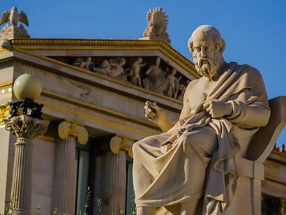 Marble statue of the great ancient Greek philosopher Plato