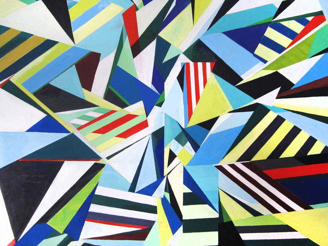 Rupert Newman, Collision, 2014, Gouache on canvas, 61 x 50.5 cm