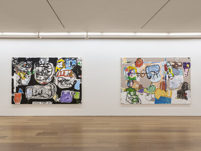 View of the exhibition “EMHK19” at Perrotin Hong Kong.
Photo: Ringo Cheung
© Eddie Martinez; Courtesy of the artist, Perrotin, and
Mitchell-Innes & Nash, New York