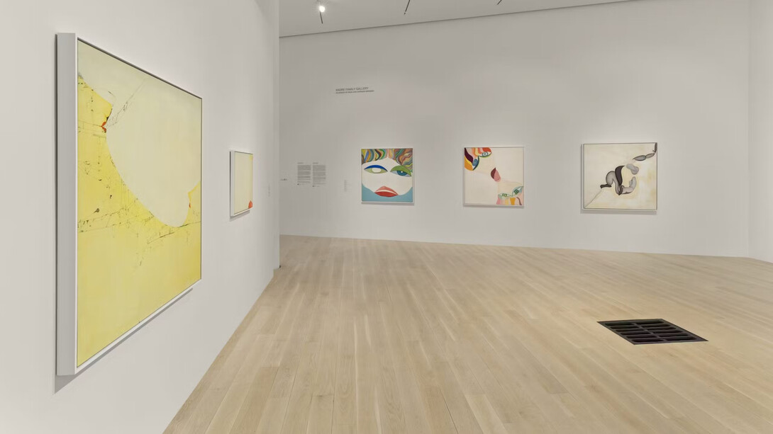 Huguette Caland, Outside the line, exhbition view. Courtesy of Institute of Contemporary Art