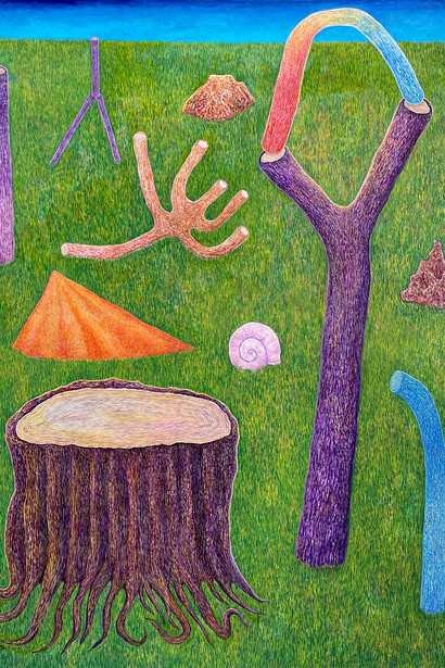 Sticks and stones, artwork in exhibition. Courtesy of Bruno David Gallery
