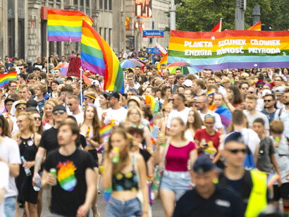 Parada LGBT em Lublin, na Polônia, 16 de Julho de 2023