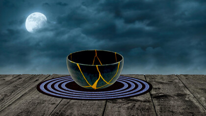 Kintsugi is a Japanese art form of putting broken pieces back together, a bowl is an example