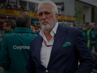 Lawrence Stroll, Aston Martin team owner, on the Imola grid looks into the camera. Italy, April 2022