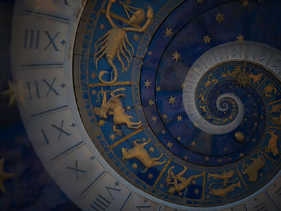 Elevate your visuals with a captivating Droste effect background, featuring an abstract design perfect for conveying concepts related to astrology and fantasy