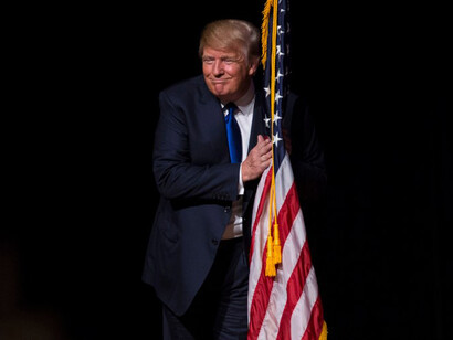 Donald Trump en un acto de campaña electoral