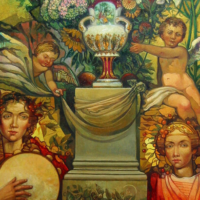 Bartolomé Roca, Bodegón con flores, óleo sobre tela,130x97 cm