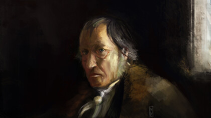 Retrato de Georg Wilhelm Friedrich Hegel por Mitchellnolte