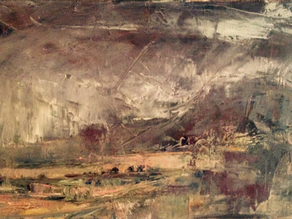 Mary-Jane Alexander, Winter Deluge, oil on canvas, 30 x 60 cm