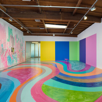 Sarah Cain, Tell the poets, exhibition view. Courtesy of Honor Fraser Gallery