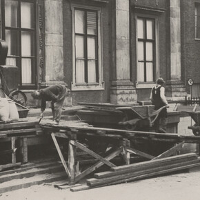 Construction du dépôt à l'épreuve des bombes du Mauritshuis, octobre 1939. Avec l'aimable autorisation du Mauritshuis