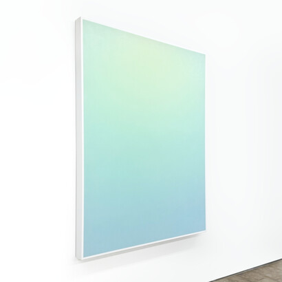 Timothy Schmitz, suffuse code 19066, 2023, pigment inkjet transfer skin, polymers on stretched voile. Courtesy the artist and Winston Wächter Fine Art, New York

