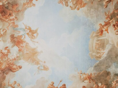 Quadro com anjos pintados no céu