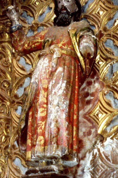 Santo no identificado en la iglesia de Santo Domingo Yanhuitlán, Oaxaca, Mexico