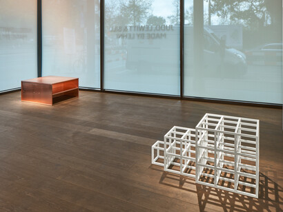 Judd, Lewitt and Bill. Made by Lehni, exhibition view. Courtesy of Hauser & Wirth Gallery