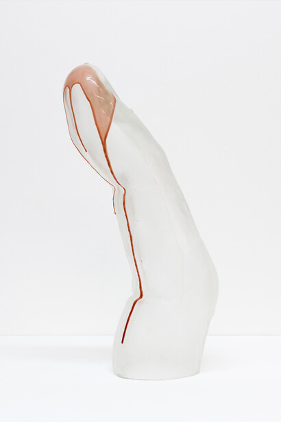 Martha Friedman, Index 1, 2020. Glass, rubber, 24 x 20 x 7 inches (61 x 50.8 x 17.8 cm). Courtesy of Halsey McKay Gallery