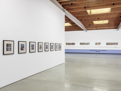 Judith F. Baca, The Great Wall of Los Angeles, 2023, installation view, photo by Joshua White. Courtesy of the artist and Jeffrey Deitch, Los Angeles
