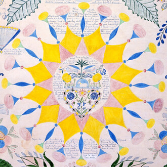 Polly Jane Reed, A type of mother Hannah’s pocket handkerchief, 1851. Courtesy of American Folk Art Museum