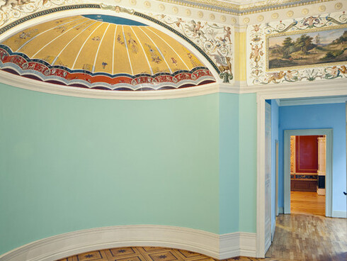 Abendroth’s Room, Architect: Alexis de Chateauneuf (1799-1853), Painted by: Erwin Speckter (1806-1835) and Carl Julius Milde (1803-1875) 1834/35HamburgRoom with balcony originally located in the Hamburg town house of the lawyer Dr. August Abendroth (1796-1867), which was located on the corner of Neuer Jungfernstieg and Große Theaterstraße