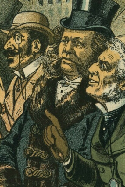 "The slave-market of to-day," Bernhard Gillam, 1884