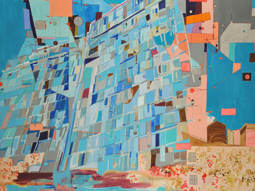 Yasemin Kackar Demirel, A Standard Walk (detail), Acrylic, ink, pen and spray paint on Canvas, 46 x 44, 2010
