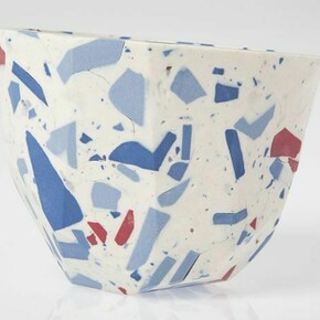 Sevak Zargarian, Grogged Faceted Cup (Blue-Red)