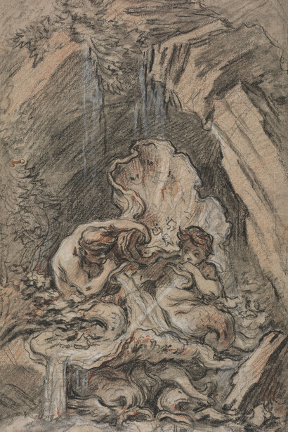 François Boucher, Fountain with two tritons blowing conch shells, c. 1736. Courtesy of the Cleveland Museum of Art