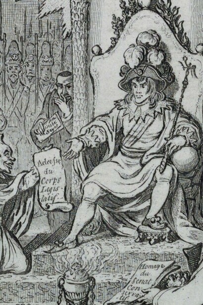 ""Gloria democrática", en "Democracia, o resumen de la vida de Napoleón I", James Gilray, 1800