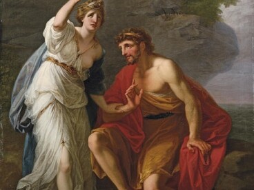 Angelica Kauffmann, Calypso calling heaven and earth to witness her sincere affection to Ulysses, XVIII secolo. Collezione privata