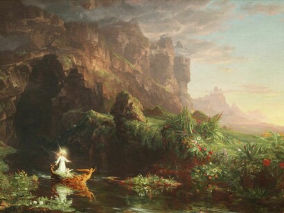 El viaje de la vida: La infancia, Thomas Cole, 1842