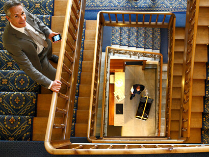 Las escaleras del hotel Baur au Lac. Zurich