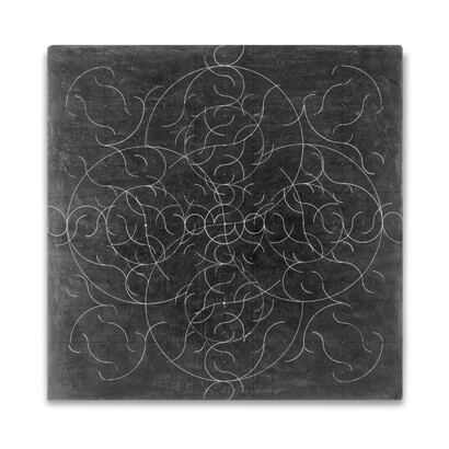 Gabriel Orozco, Inner Sequence Iota, 2014, Graphite and plaster on wood, 21 3/8 x 21 1/2 x 2 3/4 in. (54.3 x 54.6 x 7 cm)