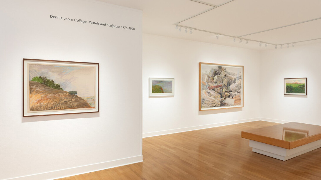 Dennis Leon, Collage, pastels, and sculpture 1975-1990, exhibition view. Courtesy of Paul Thiebaud Gallery