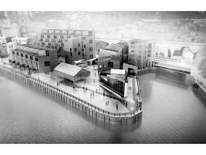 Malmo Quay, Newcastle, Client: Igloo-Carillion plc
Location: Newcastle Upon Tyne, United Kingdom
Project: Landmark & Cycle Hub, Canopy, Pumping Station renovation, Public Space, Area: 5.774 m2, Cost: NA, Competition: 2014, 1st prize, Status: Ongoing, Project team: leading architect: AWP (Marc Armengaud, Matthias Armengaud, Alessandra Cianchetta), Architects selected on other lots: Featherstone Young Architects, Riches Hawley Mikhail Architects