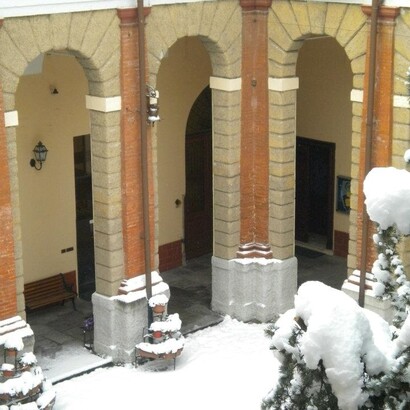 Cortile del Collegio Senatore, Pavia, Italia