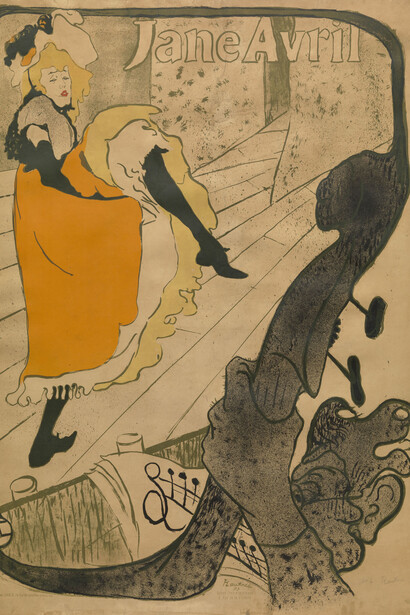 Henri de Toulouse-Lautrec (French, 1864–1901). Jane Avril. 1893. Lithograph, sheet: 49 5/8 x 36 1/8 in. (126 x 91.8 cm) The Museum of Modern Art, New York. Gift of A. Conger Goodyear, 1954 