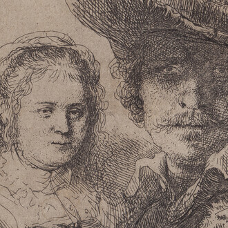 Rembrandt y Saskia (Pareja) (detalle), 1636. Cortesía del Museo Carmen Thyssen