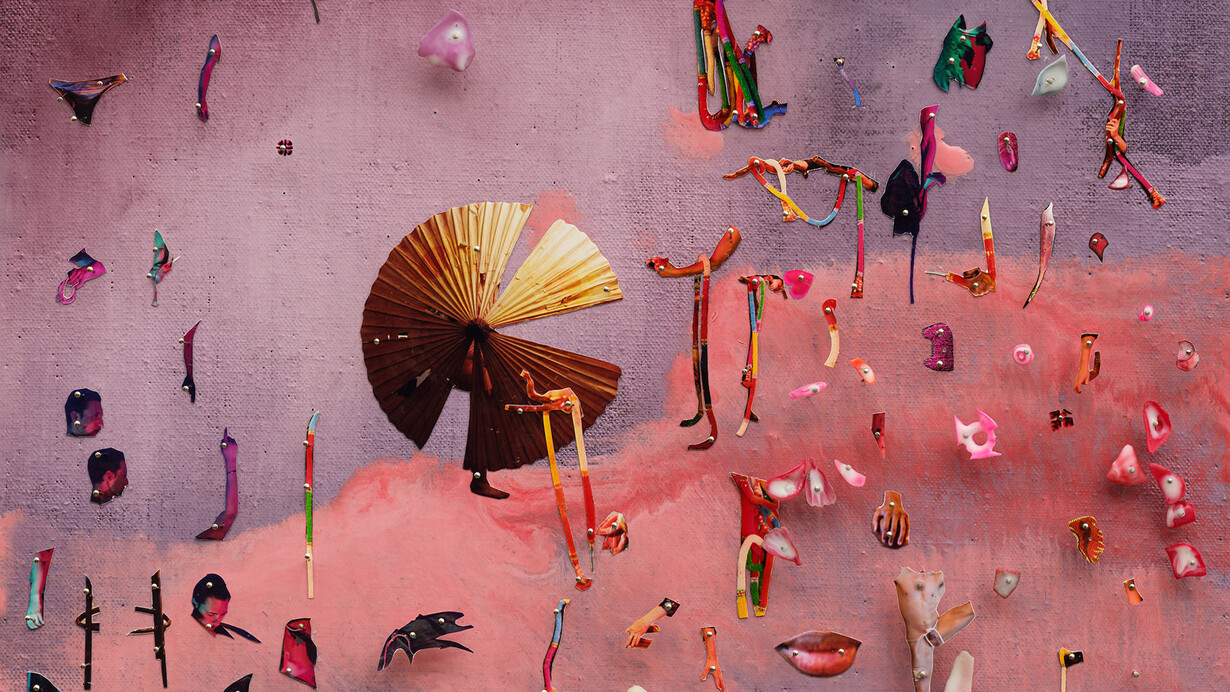 Elliott Hundley, Umbrella (detail), 2026. Courtesy of Regen Projects