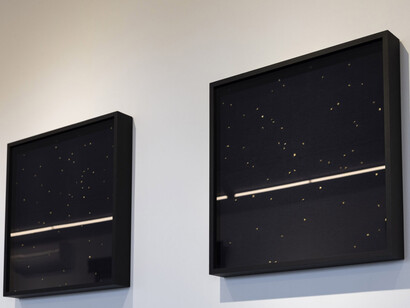 Diego Focaccio, Los archivos de la luz, vista de exhibición. Cortesía de Galería Xippas 
